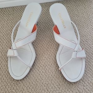 Cole Haan white, orange wedge sandal